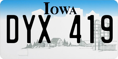 IA license plate DYX419