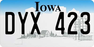 IA license plate DYX423
