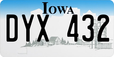 IA license plate DYX432