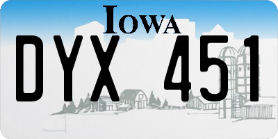 IA license plate DYX451