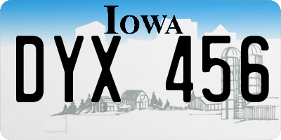 IA license plate DYX456