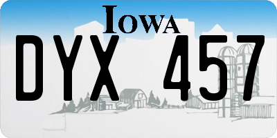 IA license plate DYX457