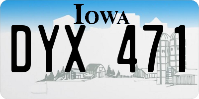 IA license plate DYX471