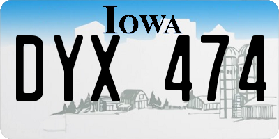 IA license plate DYX474