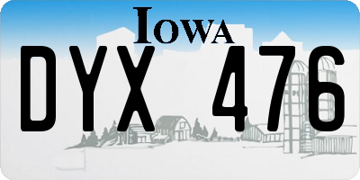 IA license plate DYX476