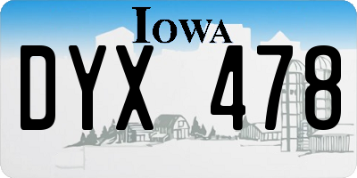 IA license plate DYX478
