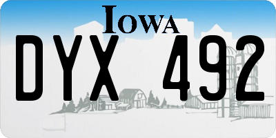 IA license plate DYX492