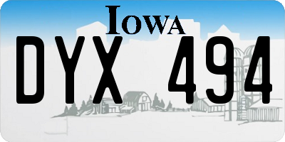 IA license plate DYX494