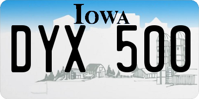 IA license plate DYX500