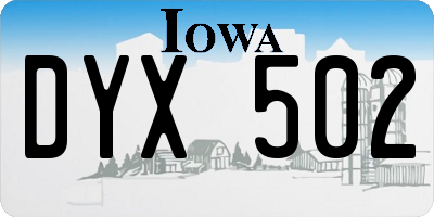 IA license plate DYX502