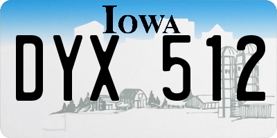IA license plate DYX512