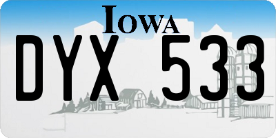IA license plate DYX533