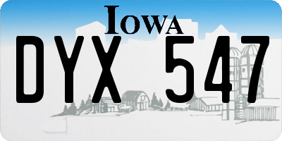 IA license plate DYX547