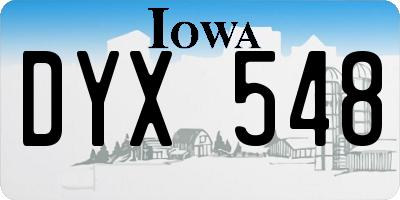IA license plate DYX548