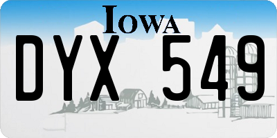 IA license plate DYX549