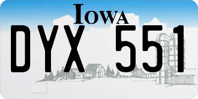 IA license plate DYX551