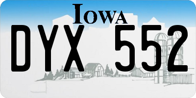 IA license plate DYX552