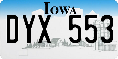 IA license plate DYX553