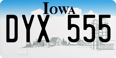 IA license plate DYX555