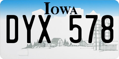 IA license plate DYX578
