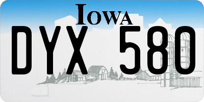 IA license plate DYX580