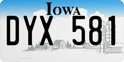 IA license plate DYX581