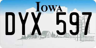 IA license plate DYX597
