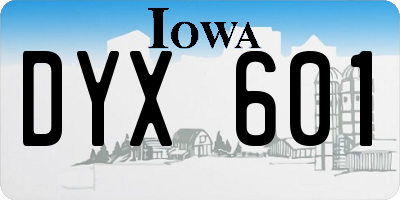 IA license plate DYX601