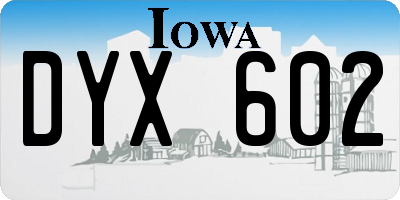 IA license plate DYX602