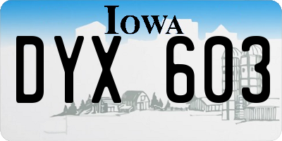 IA license plate DYX603