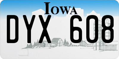 IA license plate DYX608