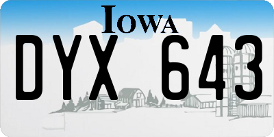 IA license plate DYX643