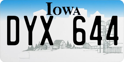 IA license plate DYX644