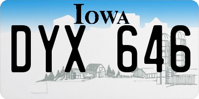 IA license plate DYX646