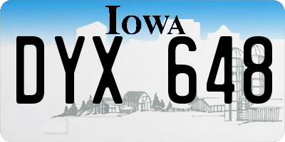 IA license plate DYX648