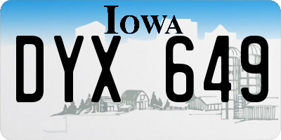 IA license plate DYX649