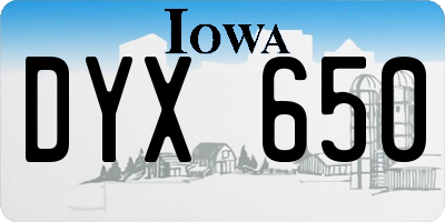 IA license plate DYX650