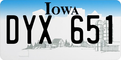 IA license plate DYX651