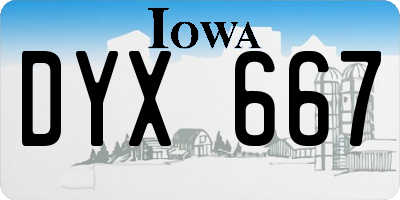 IA license plate DYX667