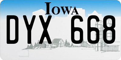 IA license plate DYX668