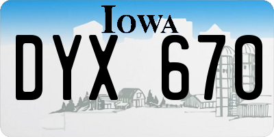 IA license plate DYX670