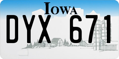 IA license plate DYX671