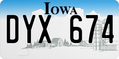 IA license plate DYX674