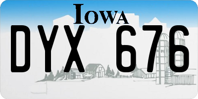 IA license plate DYX676