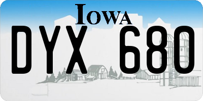 IA license plate DYX680