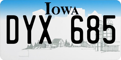 IA license plate DYX685