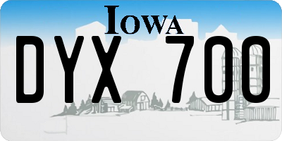 IA license plate DYX700