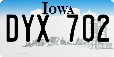 IA license plate DYX702