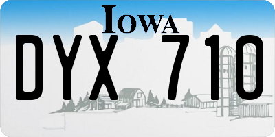 IA license plate DYX710