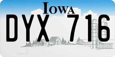 IA license plate DYX716